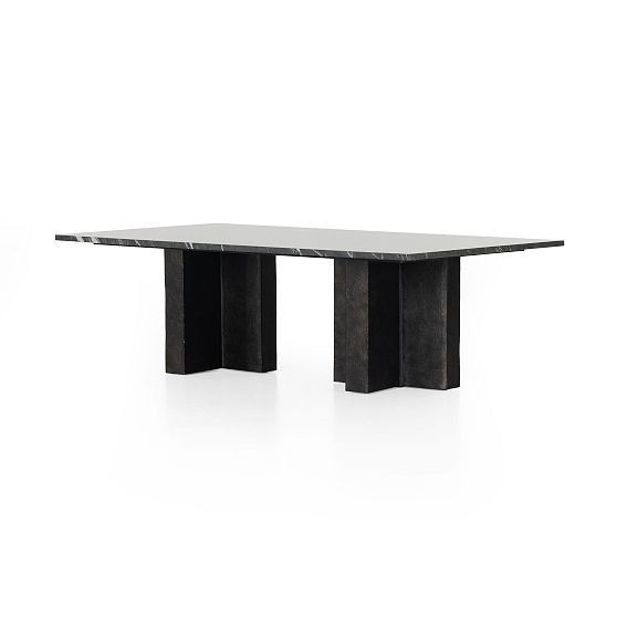Aluminum Cross Base Rectangle Coffee Table (55")