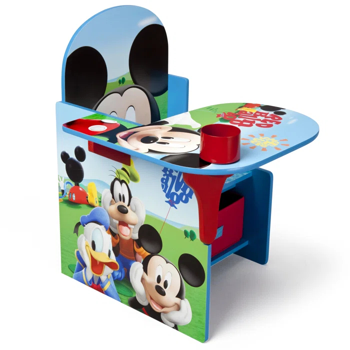 Delta Children Mickey Kids Study 21.5" W Writing Desk and Chair set