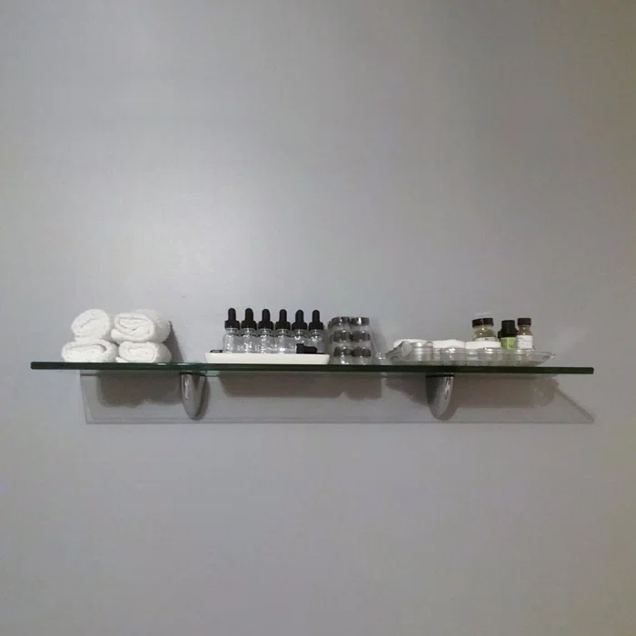 Latitude Run® Glass Accent Shelf with Adjustable Shelves