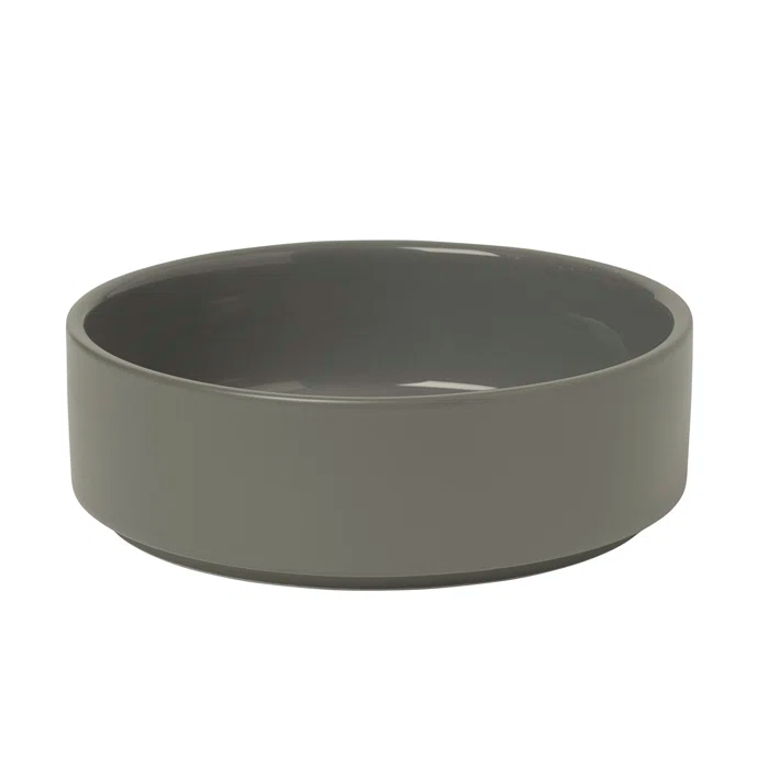 Charcoal Ceramic Shallow Pasta Bowls Set of 4