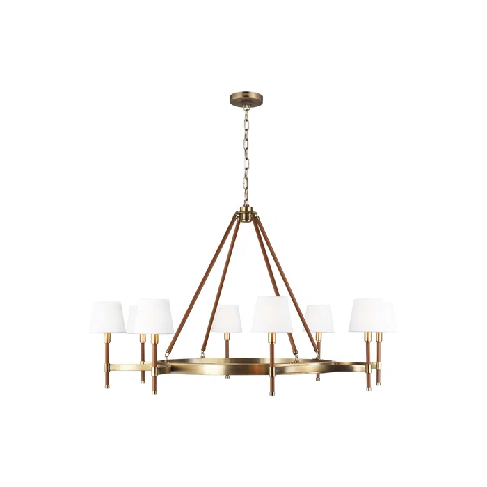 Lauren Ralph Lauren Katie 8 - Light Dimmable Wagon Wheel Chandelier
