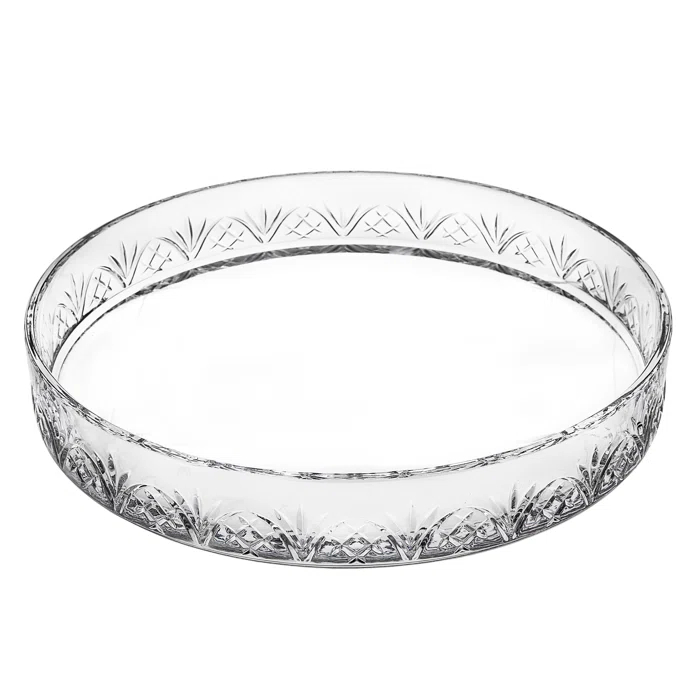 Godinger Silver Art Co Dublin Crystal Round Tray