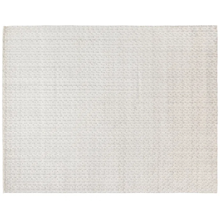 Monroe Silk Geometric Hand-Loomed Ivory Area Rug
