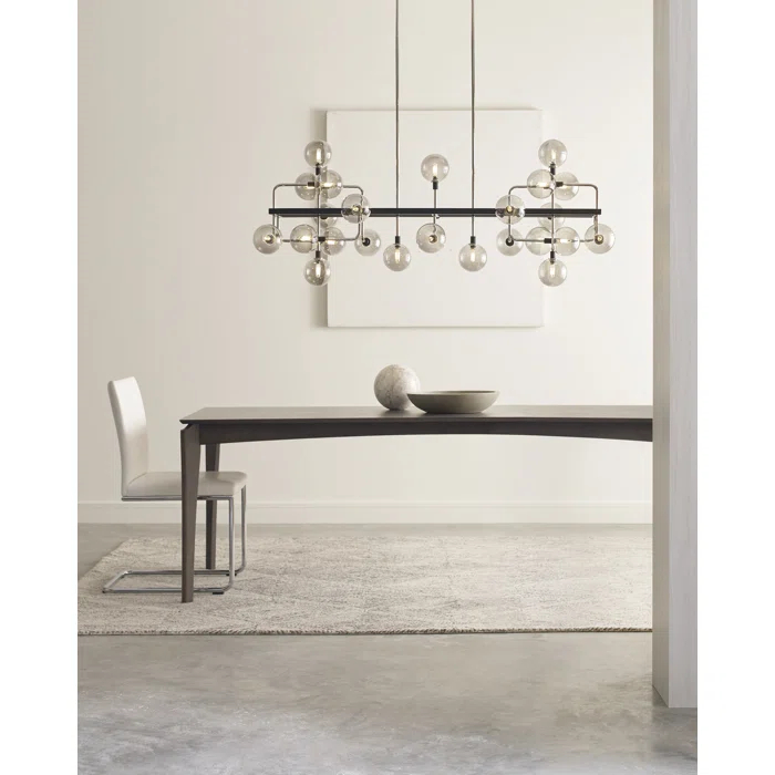 Polished Nickel 25-Light Sputnik Chandelier with Smoke Glass Shades
