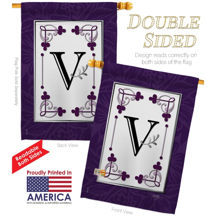 Double Sided 40'' H x 28'' W Polyester Flag Set