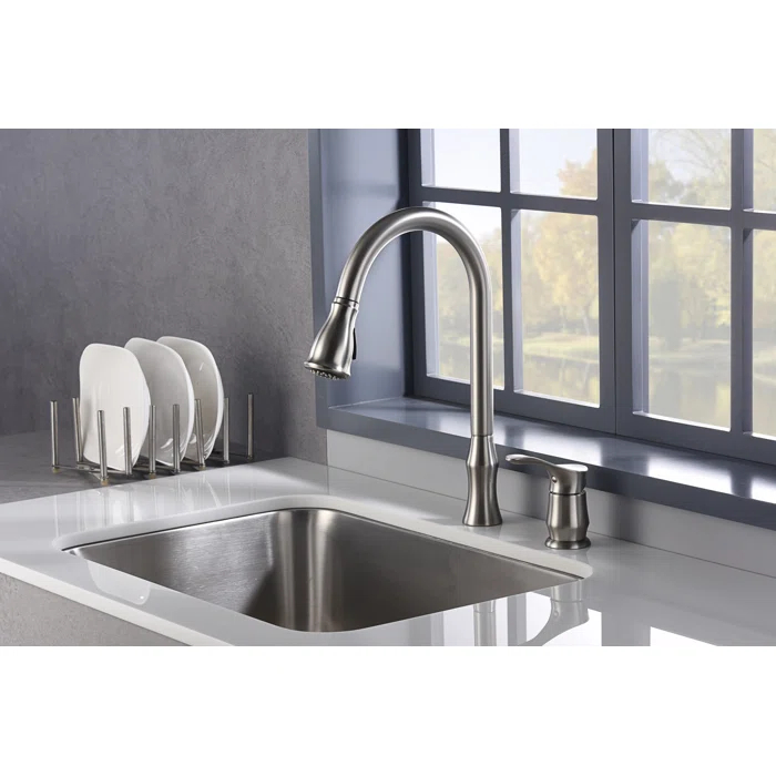 Karran Hillwood Single Handle Pull Down Sprayer Kitchen Faucet
