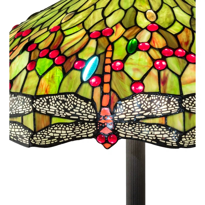 228851 Meyda 62" High Tiffany Hanginghead Dragonfly Floor Lamp