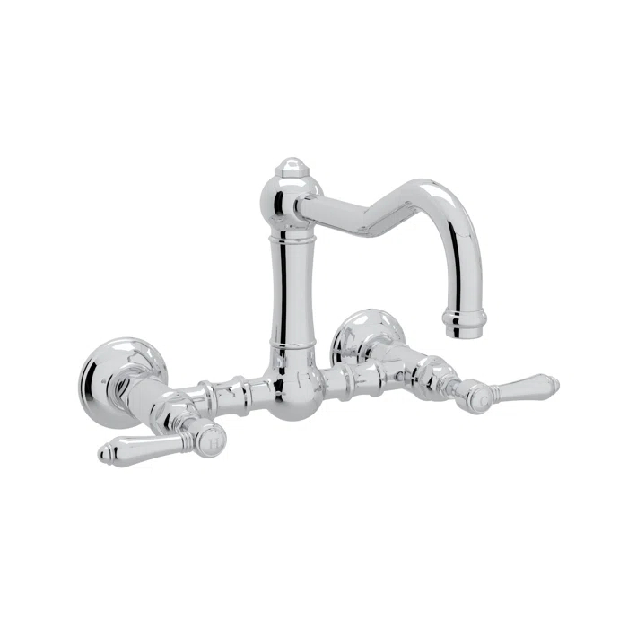 Acqui Wall Mount Bridge Kitchen Faucet With Column Spout