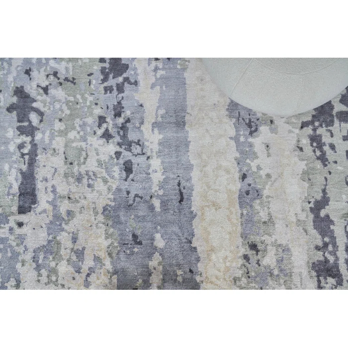 Bamboo Silk Abstract Area Rug