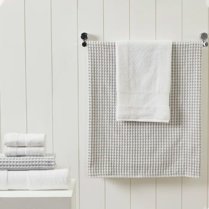 Modern Threads Drucilla 6-Piece 100% Combed Cotton Yarn Dyed Cobblestone Jacquard Towel Set