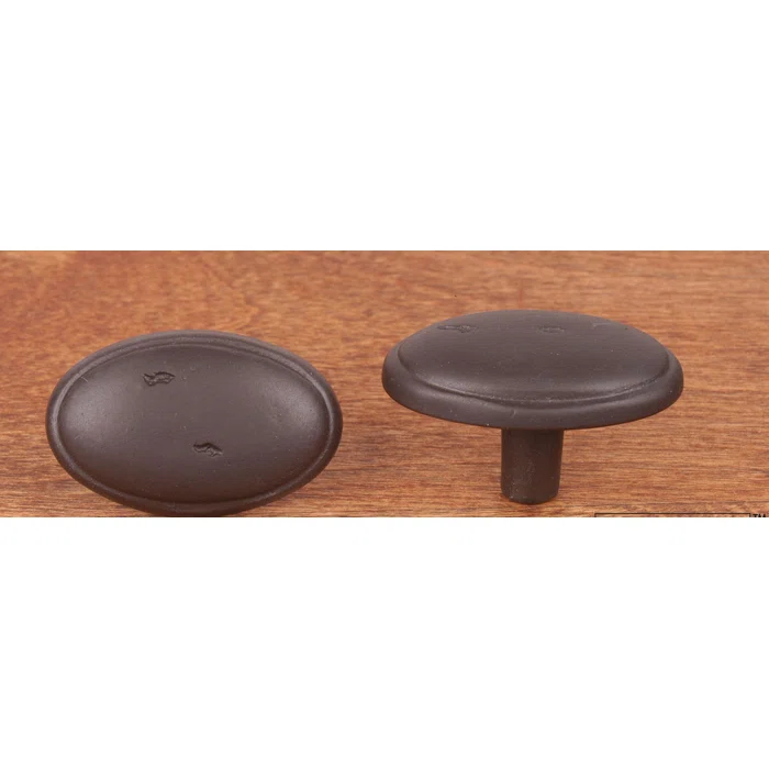 Oval Oil Rubbed Bronze Traditional Cabinet Knob with Mounting Hardware
