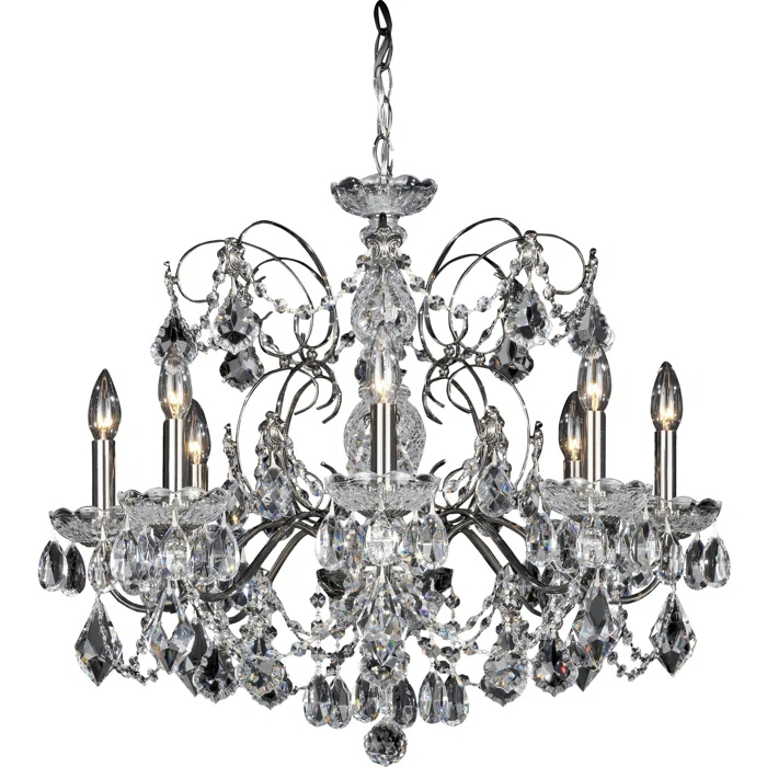 Century 8 - Light Glass Tiered Chandelier