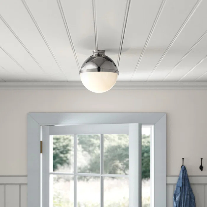 Manila Single Light Glass Semi Flush Mount