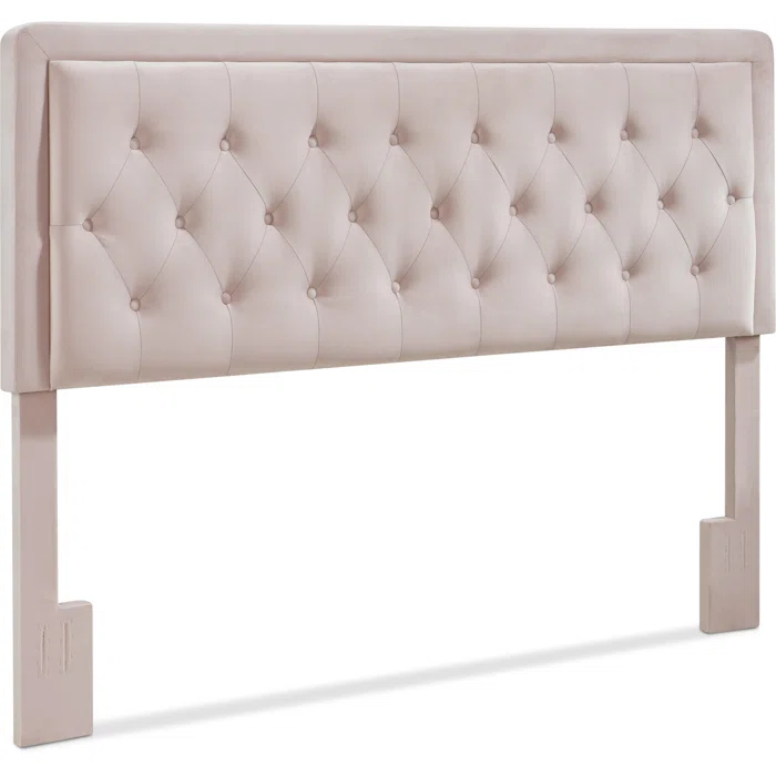 Elle Decor Amery Elle Décor Diamond Stitched Tufted Headboard with Padded Button-Tufting