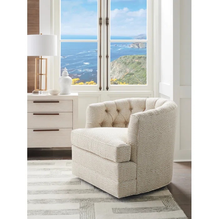 Barclay Butera Upholstery Upholstered Swivel Barrel Chair