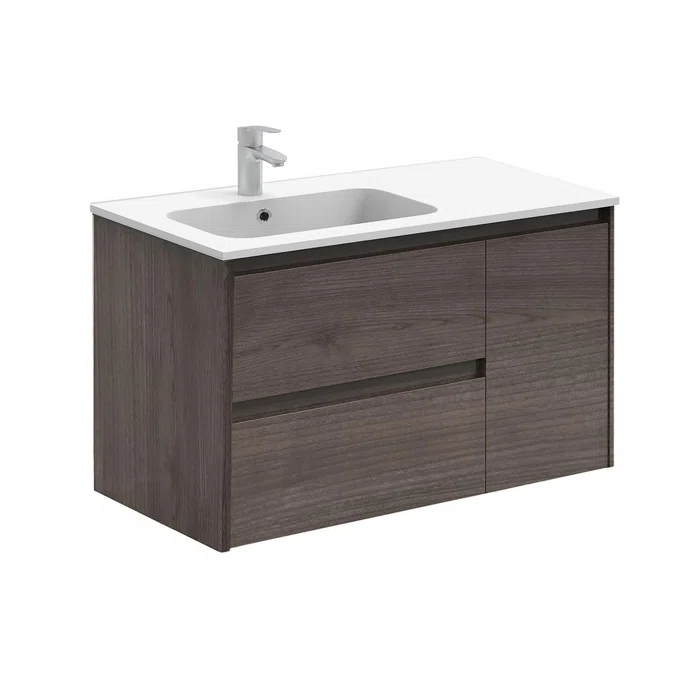 WS Bath Collections Ambra 35.6'' Single Bathroom Vanity with Ceramic Top with Mirror