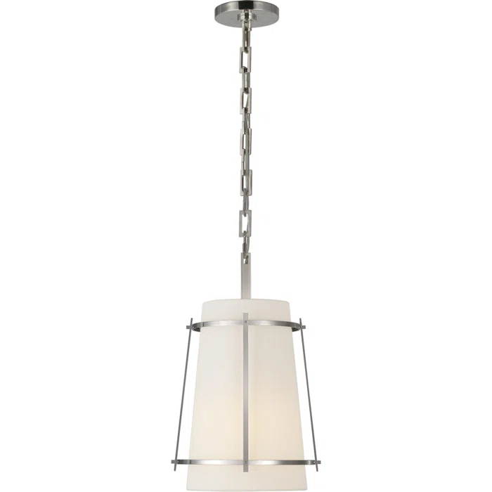 Callaway Polished Nickel Drum Pendant Light with Crystal Accents