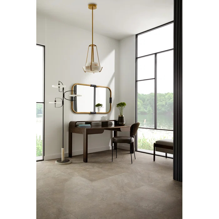 Moshi Bronze Steel and White Alabaster LED Tree Floor Lamp