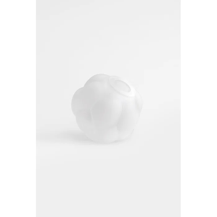 White Frosted Glass Berry-Inspired Table Vase