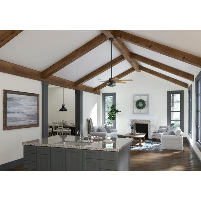 Hunter Fan 52" Houston 6 - Blade Ceiling Fan With LED Light Kit And Handheld Remote