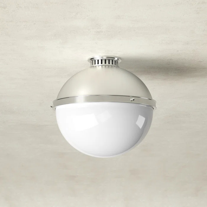 Manila Single Light Glass Semi Flush Mount