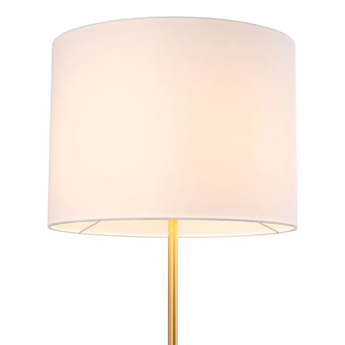 63.0'' White & Brass Traditional Floor Lamp