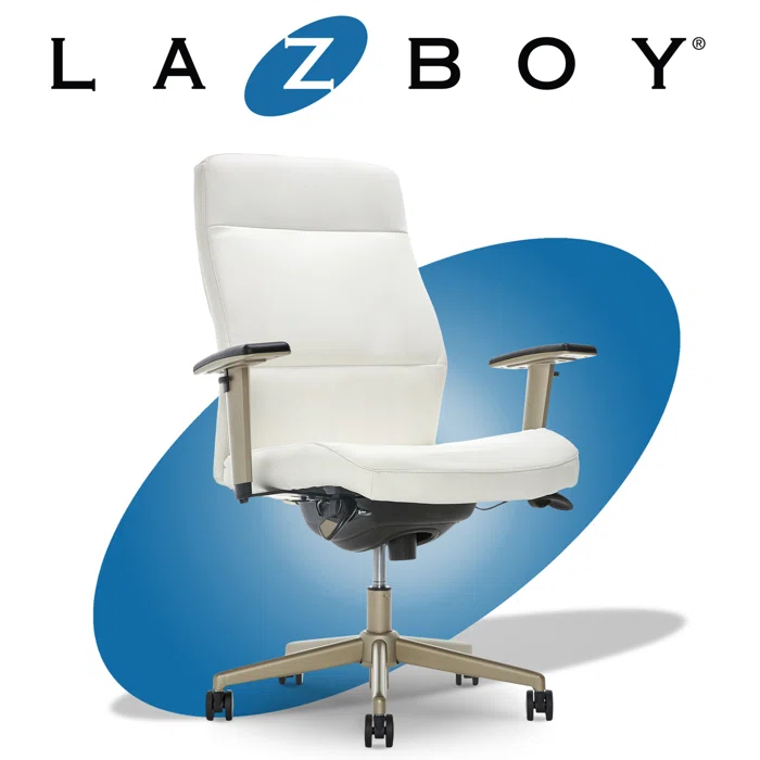 La-Z-Boy Baylor Bonded Leather Adjustable Ergonomic Executive Office Chair with Lumbar Support