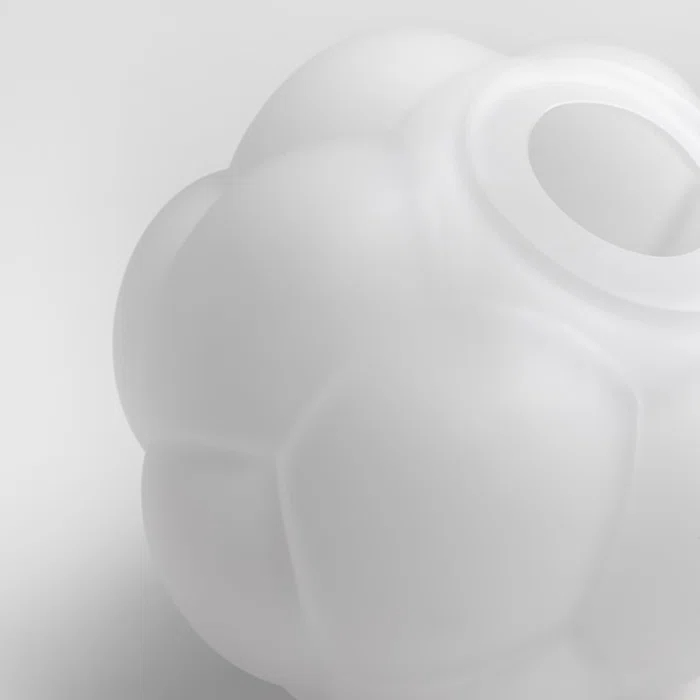 White Frosted Glass Berry-Inspired Table Vase