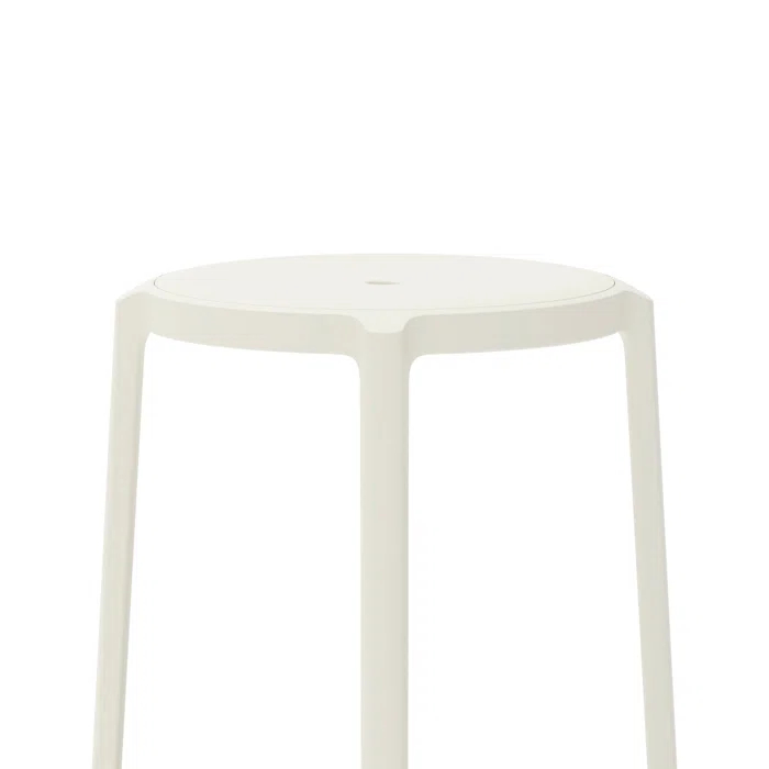 White Acrylic and Metal Laboratory Bar Stool 24.75''