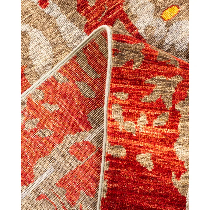 Solo Rugs Hand Knotted Wool Contemporary Eclectic Gray Area Rug 9' 1" x 11' 9" | Perigold
