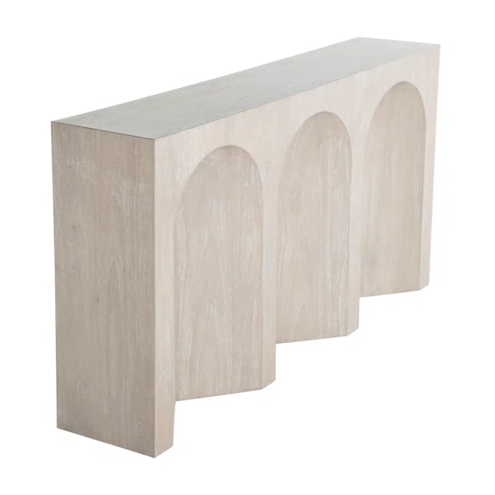 Arlee Cerused Natural Blonde Wood Console Table