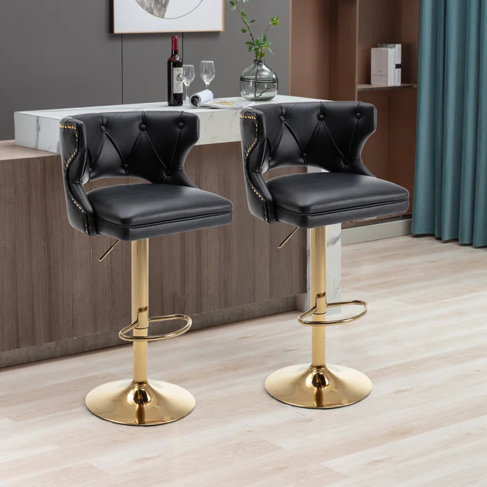 Rosdorf Park Swivel Adjustable Height Counter Stool (Set of 2)