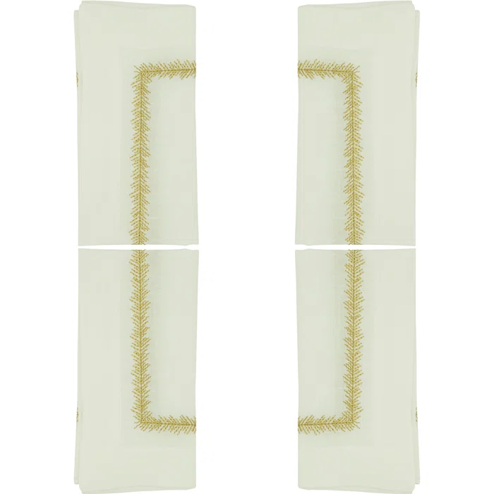 Saro Pomeline Collection Polyester No Pattern Square Napkin (Set of 4)