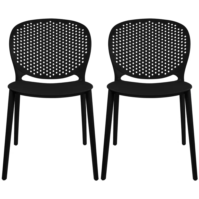 Outdoor Stacking Dining Side Chair (Set of 2)