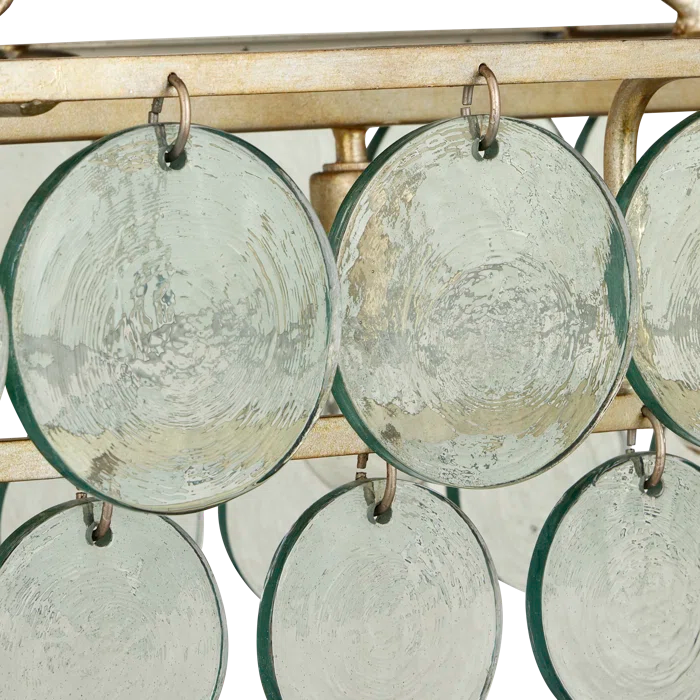 Silver Leaf 5-Light Chandelier with Recycled Glass Discs