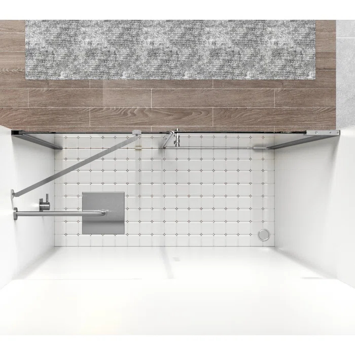58.5" W x 72" H Pivot Frameless Shower Door
