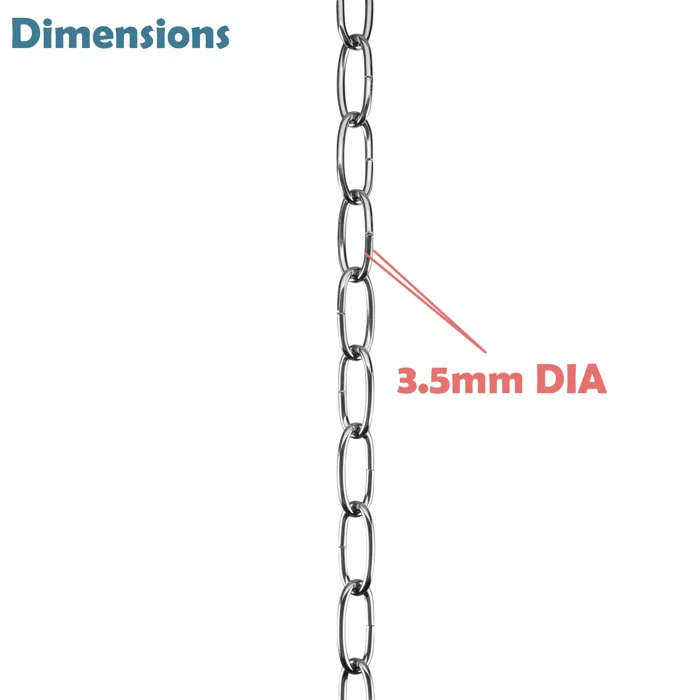 Aspen Creative 21110-51,Steel 10 Feet Heavy Duty Chain For Hanging Up Maximum Weight 40 Pounds-Lighting Fixture/Swag Light/Plant In Antique Brass.11 Gauge.