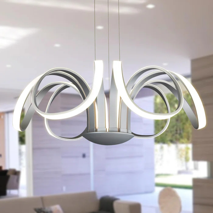 Capella Flower 30" Integrated LED ETL Certified Chandelier Height Adjustable Pendant