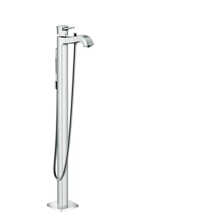 Metropol Classic Single Handle Floor Mounted Freestanding Tub Filler Trim with Hand Shower