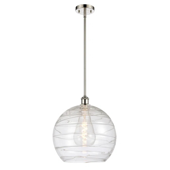 Athens Deco Swirl 1 - Light Single Drop Pendant Pendant