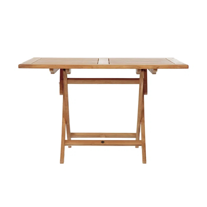 Teak Wood Folding Outdoor Dining Table, 59" Rectangular