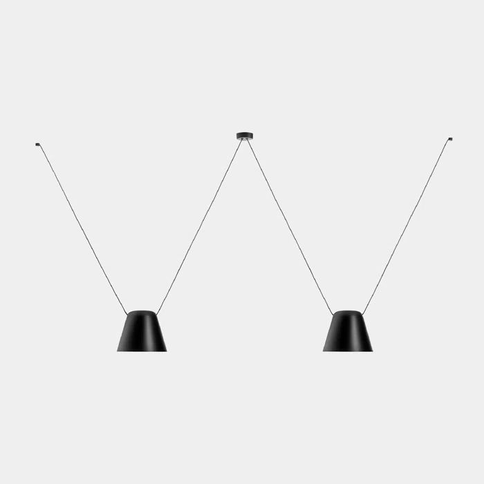 Black Aluminum Dual Cone Kitchen Island Pendant Light