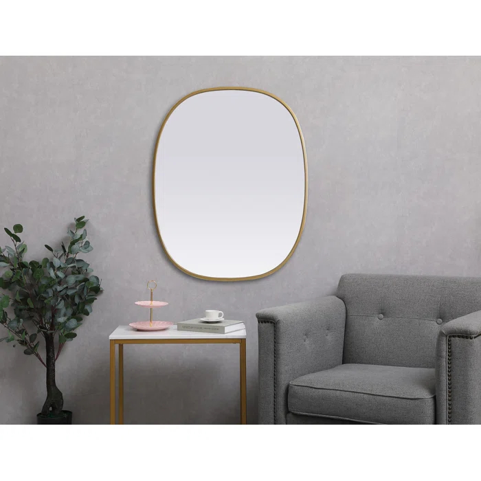 Sabine Metal Curved Oval Wall Mirror