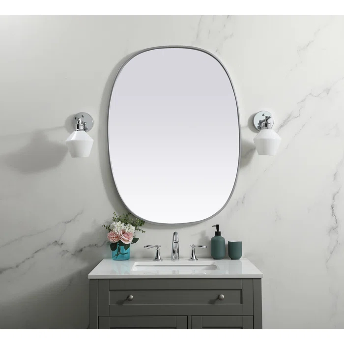 Sabine Metal Curved Oval Wall Mirror