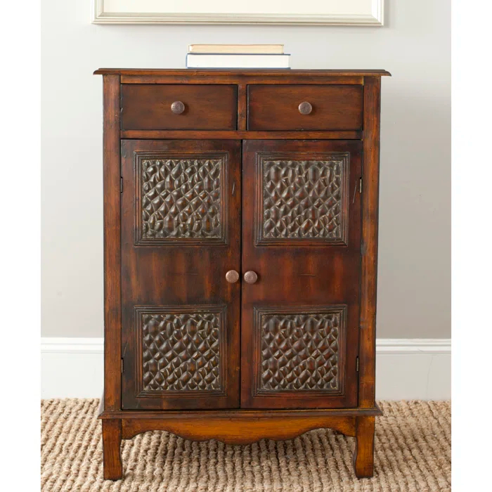 World Menagerie Evrychou Solid Wood Accent Cabinet