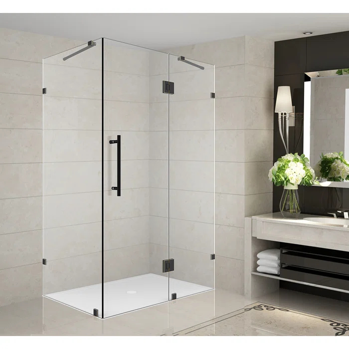 Aston Avalux Hinged Semi-Frameless Shower Door SEN987-CH-32-10