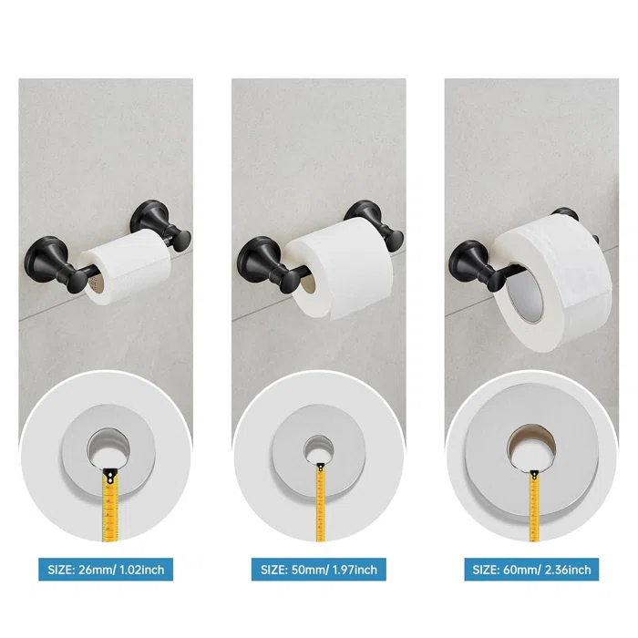 Wall-Mounted Rustproof Toilet Tissue Roll Holder with Flexible Pivoting Tissue Handle, Stainless Steel Built for Durability