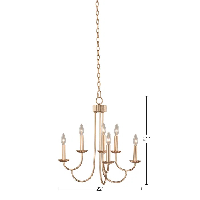 Kiera 6 - Light Steel Dimmable Classic / Traditional Chandelier