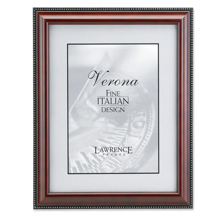 Walnut Wood Beaded Picture Frame