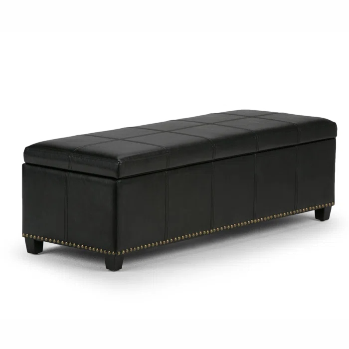 Simpli Home Kingsley Upholstered Ottoman